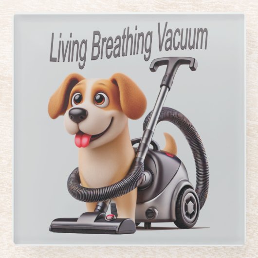 Atemvakuum Hund Glasuntersetzer (Vorderseite)