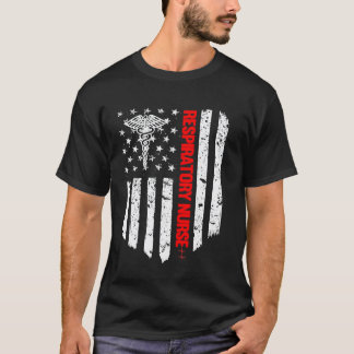 Atemwegsschwester Amerikanische Flagge Rn Registri T-Shirt