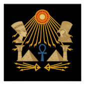 Aten Sun Disc – Ankh, Horus & Nefertiti Poster (Vorderseite)