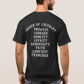 Atenveldt Order of Chivalry Virtues T - Shirt (Rückseite)