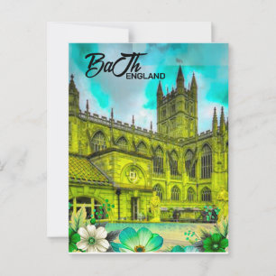 ath England Travel Postcard Art, Bath Travel Art, Postkarte