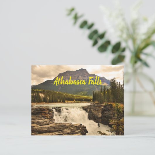 Athabasca Falls Canada stilisiert Postkarte (Stehend Vorderseite)