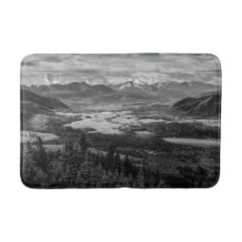 Athabasca Lookout, monochrome Landschaftsfotografi Badematte