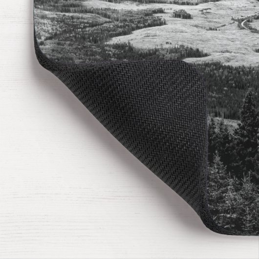 Athabasca Lookout, monochrome Landschaftsfotografi Mousepad (Ecke)