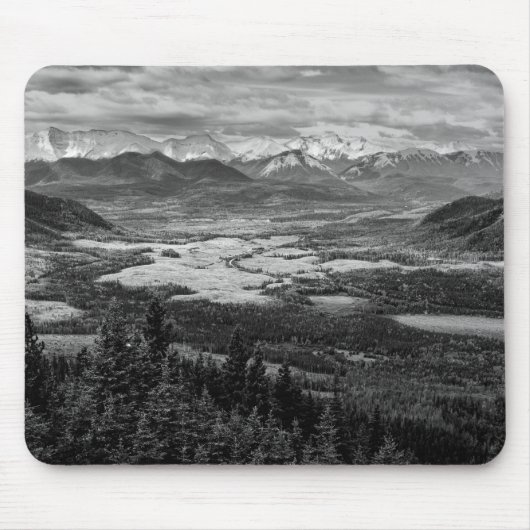 Athabasca Lookout, monochrome Landschaftsfotografi Mousepad (Vorne)