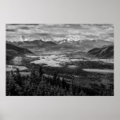 Athabasca Lookout, monochrome Landschaftsfotografi Poster (Vorne)