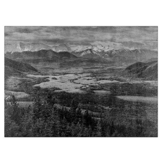 Athabasca Lookout, monochrome Landschaftsfotografi Schneidebrett (Vorderseite)
