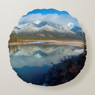 Athabasca River, Jasper Nationalpark, Alberta Rundes Kissen