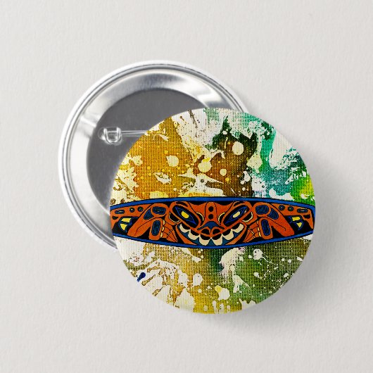 Athabascan Totem von Michael Moffa Button (Vorne & Hinten)