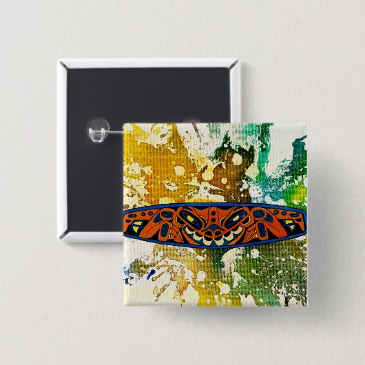 Athabascan Totem von Michael Moffa Button (Vorne & Hinten)