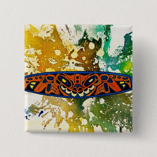 Athabascan Totem von Michael Moffa Button (Vorderseite)