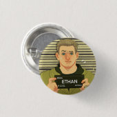 Äthan-Mugshot Button (Vorne & Hinten)