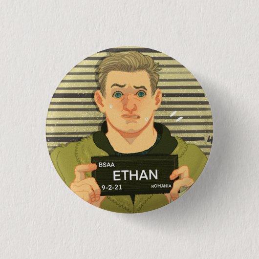 Äthan-Mugshot Button (Vorderseite)
