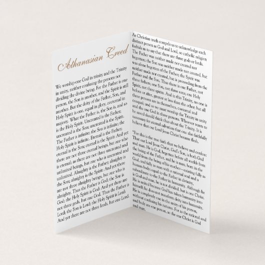 Athanasian Creed - Gebet Card Visitenkarten (Innenseite)
