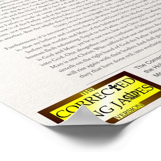 Athanasian Creed Poster (Ecke)