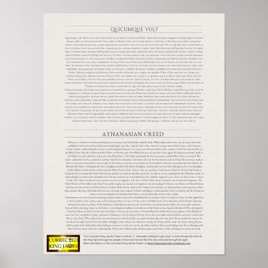 Athanasian Creed Poster (Vorne)