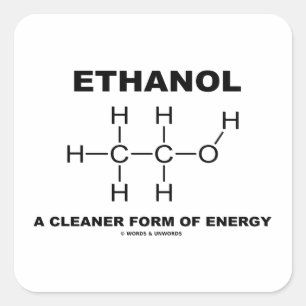 Äthanol eine sauberere Form von Energie (Molekül Quadratischer Aufkleber