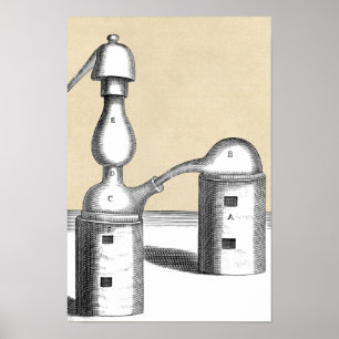 Athanor Alchemy Furnace und Alembic Flask Poster