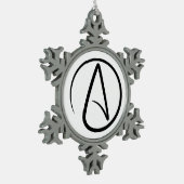Atheism Symbol - Atheist Sign Schneeflocken Zinn-Ornament (Links)