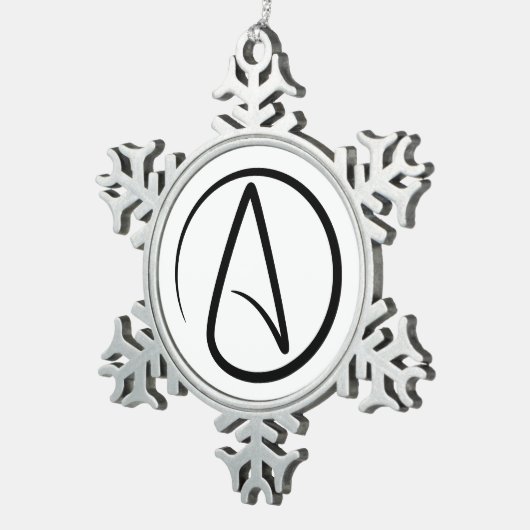 Atheism Symbol - Atheist Sign Schneeflocken Zinn-Ornament (Rechts)
