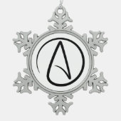 Atheism Symbol - Atheist Sign Schneeflocken Zinn-Ornament (Vorderseite)