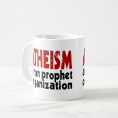 Atheismus Kaffeetasse (Vorderseite Links)