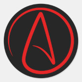 Atheismus Rot Logo Runder Aufkleber (Vorderseite)