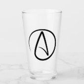 Atheismus-Symbol - Atheistisches Zeichen Glas (Vorderseite)