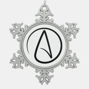 Atheismus-Symbol - Atheistisches Zeichen Schneeflocken Zinn-Ornament