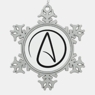 Atheismus-Symbol - Atheistisches Zeichen Schneeflocken Zinn-Ornament