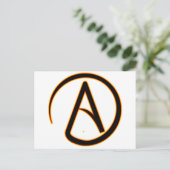 Atheismus-Symbol Postkarte (Stehend Vorderseite)