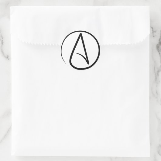 Atheismus-Symbol Runder Aufkleber (Tasche)