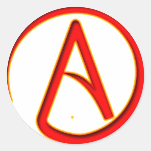 Atheismus-Symbol Runder Aufkleber (Vorderseite)