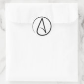 Atheismus-Symbol: schwarz auf weiß Runder Aufkleber (Tasche)