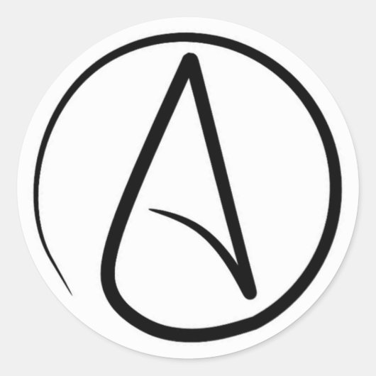 Atheismus-Symbol: schwarz auf weiß Runder Aufkleber (Vorderseite)
