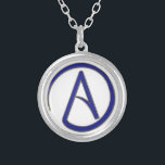 Atheismus-Symbol Versilberte Kette<br><div class="desc">Atheismus Symbol.Atheismus ist einfach die Abwesenheit des Glaubens,  dass es irgendwelche Gottheiten gibt.</div>