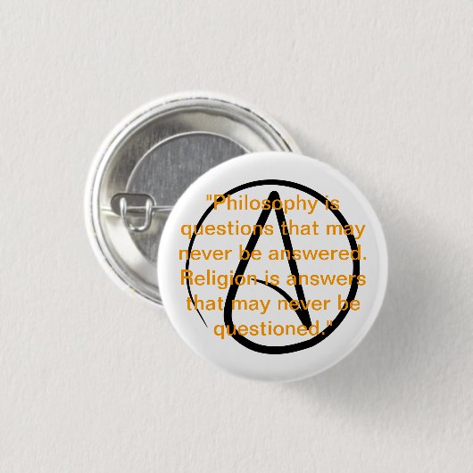 Atheismuszitatknopf Button (Vorne & Hinten)