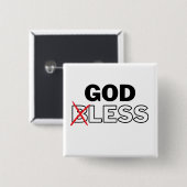Atheist Anti-Religion "godless" Button (Vorne & Hinten)