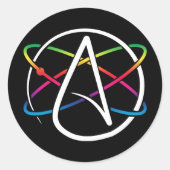 Atheist Atom Rainbow Runder Aufkleber (Vorderseite)