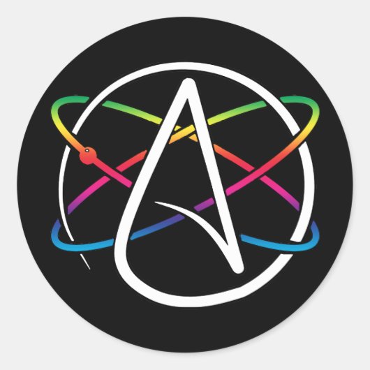 Atheist Atom Rainbow Runder Aufkleber (Vorderseite)