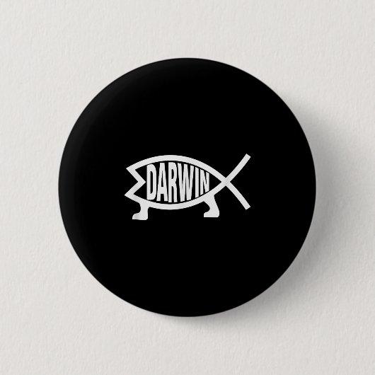 Atheist Charles Darwin Evolutionstheorie Fisch  Button (Vorderseite)