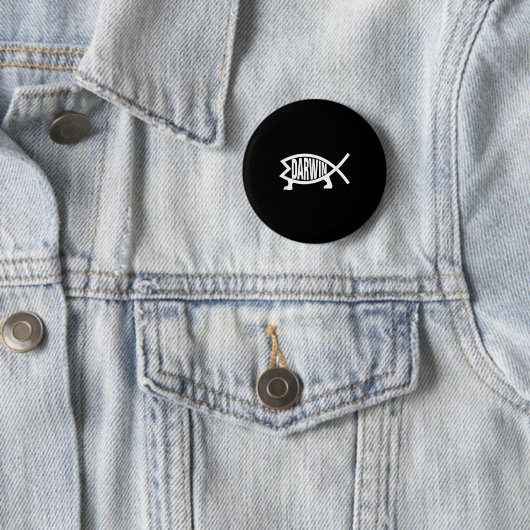 Atheist Charles Darwin Evolutionstheorie Fisch  Button (Beispiel)