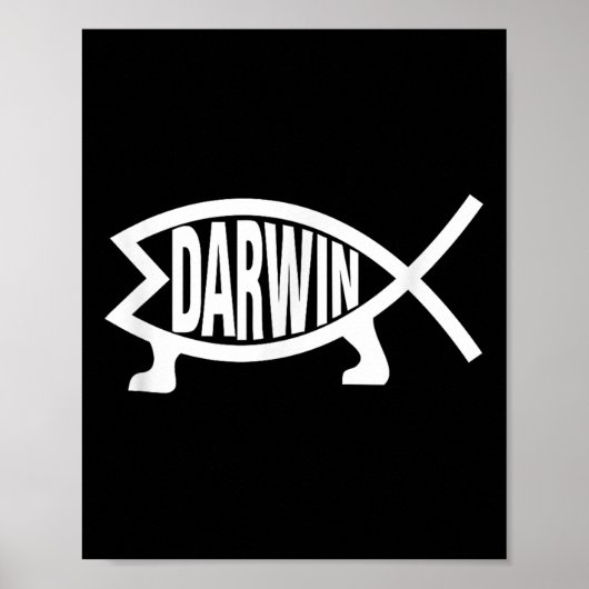 Atheist Charles Darwin Evolutionstheorie Fisch  Poster (Vorne)