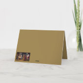 Atheist dinosaur and Santa Christmas Karte (Rückseite)