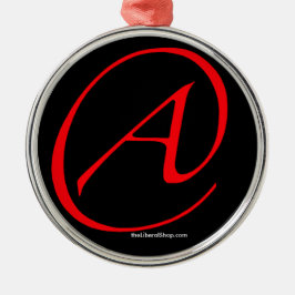 Atheist ein Rot auf der schwarzen Verzierung Ornament Aus Metall