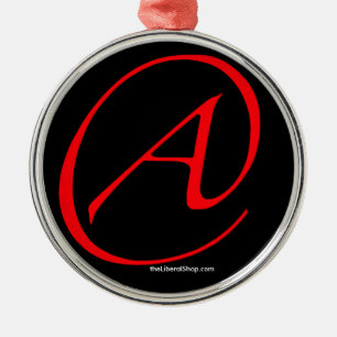 Atheist ein Rot auf der schwarzen Verzierung Ornament Aus Metall