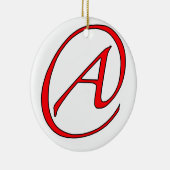 Atheist ein Rot auf weißer Verzierung Keramikornament (Rechts)