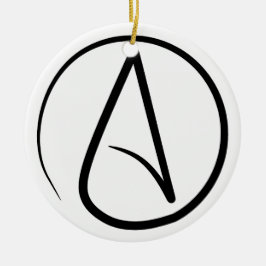 Atheist ein Schwarzes auf weißer Verzierung Keramikornament