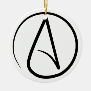 Atheist ein Schwarzes auf weißer Verzierung Keramikornament