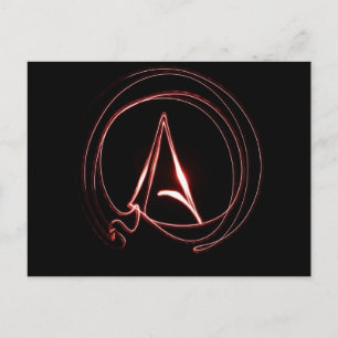 Atheist in Rot Postkarte